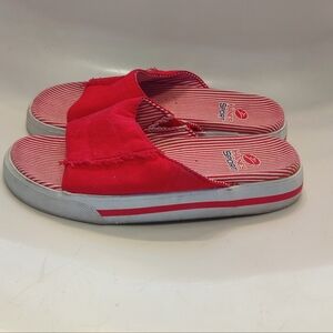 Hanes Red and White Slide Sandals